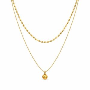 Gold Layered Bead & Sphere Necklace